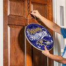 Baltimore Ravens Halloween Round Door Decor with Hanging Rope, 18x18