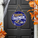 Baltimore Ravens Halloween Round Door Decor with Hanging Rope, 18x18