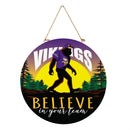 Minnesota Vikings Bigfoot Round Door Decor with Hanging Rope, 18x18