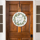 Shades of Emerald Wood Door Decor, "Merry Bright", 18"