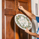 Shades of Emerald Wood Door Decor, "Merry Bright", 18"