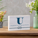 Coastal Wooden Plock Monogram Captain 12x8" U U