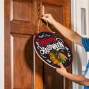 Chicago Blackhawks Halloween Round Door Decor with Hanging Rope, 18x18
