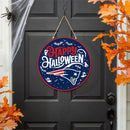 New England Patriots Halloween Round Door Decor with Hanging Rope, 18x18