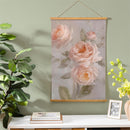 Hillside Pasture Indoor Wall Decor Canvas Tapestry, Pink Roses 36"x24" Canvas Tapestry