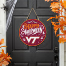 Virginia Tech Halloween Round Door Decor with Hanging Rope, 18x18