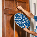 Los Angeles Dodgers Holiday Round Door Decor with Hanging Rope, 18x18