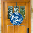 Los Angeles Dodgers Holiday Round Door Decor with Hanging Rope, 18x18