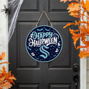 Seattle Kraken Halloween Round Door Decor with Hanging Rope, 18x18