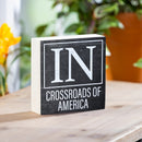 State Wooden Plock Indiana 6x6"