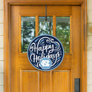 University of North Carolina Holiday Round Door Decor with Hanging Rope, 18x18