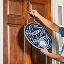 University of North Carolina Holiday Round Door Decor with Hanging Rope, 18x18
