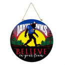 University of Kansas Bigfoot Round Door Decor with Hanging Rope, 18x18