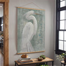 Seaside Retreat Indoor Wall Decor Canvas Tapestry, White Egret 52"X 36" Canvas Tapestry