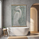 Seaside Retreat Indoor Wall Decor Canvas Tapestry, White Egret 52"X 36" Canvas Tapestry