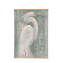 Seaside Retreat Indoor Wall Decor Canvas Tapestry, White Egret 52"X 36" Canvas Tapestry