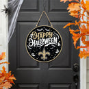 New Orleans Saints Halloween Round Door Decor with Hanging Rope, 18x18