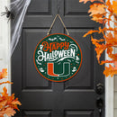 University of Miami Halloween Round Door Decor with Hanging Rope, 18x18