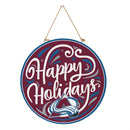 Colorado Avalanche Holiday Round Door Decor with Hanging Rope, 18x18