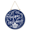 Toronto Maple Leafs Holiday Round Door Decor with Hanging Rope, 18x18