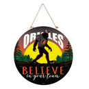 Baltimore Orioles Bigfoot Round Door Decor with Hanging Rope, 18x18