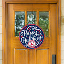 Boston Red Sox Holiday Round Door Decor with Hanging Rope, 18x18
