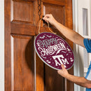 Texas A&M Halloween Round Door Decor with Hanging Rope, 18x18