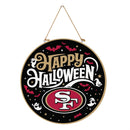 San Francisco 49ers Halloween Round Door Decor with Hanging Rope, 18x18