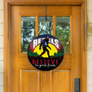 University of Mississippi Bigfoot Round Door Decor with Hanging Rope, 18x18