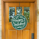 New York Jets Holiday Round Door Decor with Hanging Rope, 18x18