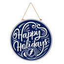 Tampa Bay Lightning Holiday Round Door Decor with Hanging Rope, 18x18