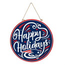 New England Patriots Holiday Round Door Decor with Hanging Rope, 18x18