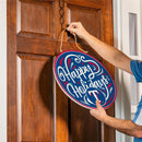 Texas Rangers Holiday Round Door Decor with Hanging Rope, 18x18