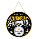Pittsburgh Steelers Halloween Round Door Decor with Hanging Rope, 18x18