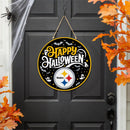 Pittsburgh Steelers Halloween Round Door Decor with Hanging Rope, 18x18