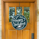 Philadelphia Eagles Holiday Round Door Decor with Hanging Rope, 18x18
