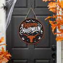 University of Texas Halloween Round Door Decor with Hanging Rope, 18x18