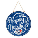 Toronto Blue Jays Holiday Round Door Decor with Hanging Rope, 18x18