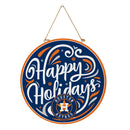 Houston Astros Holiday Round Door Decor with Hanging Rope, 18x18
