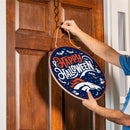 Denver Broncos Halloween Round Door Decor with Hanging Rope, 18x18