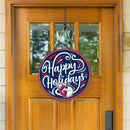 Cleveland Guardians Holiday Round Door Décor with Hanging Rope, 18x18