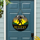 Appalachian State University Bigfoot Round Door Decor with Hanging Rope, 18x18
