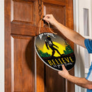 Appalachian State University Bigfoot Round Door Decor with Hanging Rope, 18x18