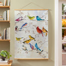 Cottage Garden Indoor Wall Decor Canvas Tapestry, Birds on Branches 52"X 36" Canvas Tapestry