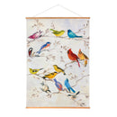 Cottage Garden Indoor Wall Decor Canvas Tapestry, Birds on Branches 52"X 36" Canvas Tapestry