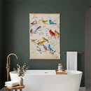 Cottage Garden Indoor Wall Decor Canvas Tapestry, Birds on Branches 36"x24" Canvas Tapestry