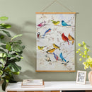 Cottage Garden Indoor Wall Decor Canvas Tapestry, Birds on Branches 36"x24" Canvas Tapestry