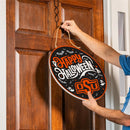 Oklahoma State University Halloween Round Door Decor with Hanging Rope, 18x18