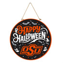 Oklahoma State University Halloween Round Door Decor with Hanging Rope, 18x18