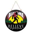 University of Alabama Bigfoot Round Door Decor with Hanging Rope, 18x18